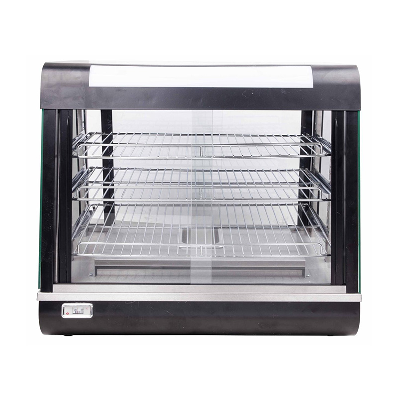 Máquina calentadora de exhibición de alimentos negra eléctrica de cocina comercial de acero inoxidable