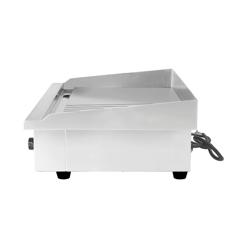 Plancha Eléctrica Comercial de Acero Inoxidable - Doble Superficie (Media Ranurada, Media Lisa)