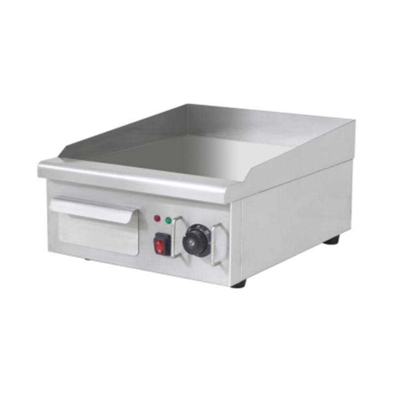 Plancha eléctrica de cocina comercial de acero inoxidable con patrón de placa plana
