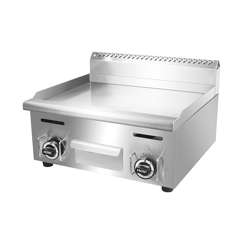 Plancha comercial de gas natural/GLP de acero inoxidable con patrón de placa plana