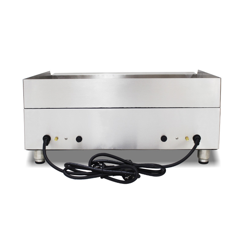 Encimera de cocina comercial de acero inoxidable con plancha eléctrica de 4,4 kW