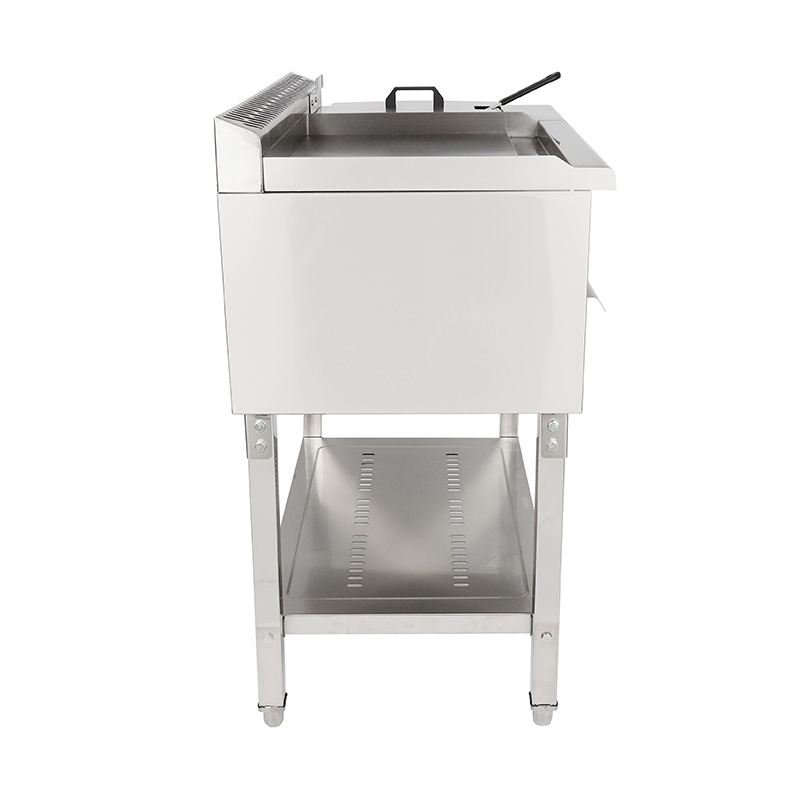 Plancha y freidora de pie de gas natural/GLP de acero inoxidable con patrón de placa plana