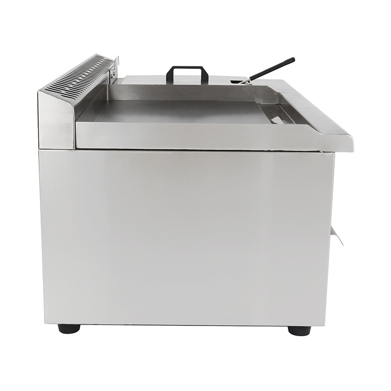 Plancha de encimera de cocina comercial de gas natural/GLP de acero inoxidable con freidora