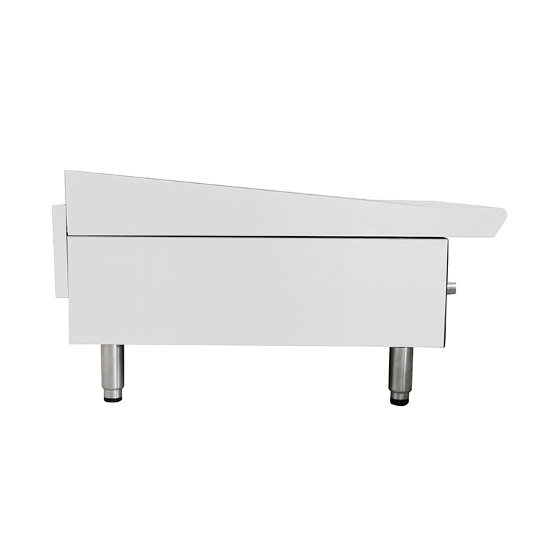 Plancha comercial de acero inoxidable para gas natural/GLP con protector contra llamas