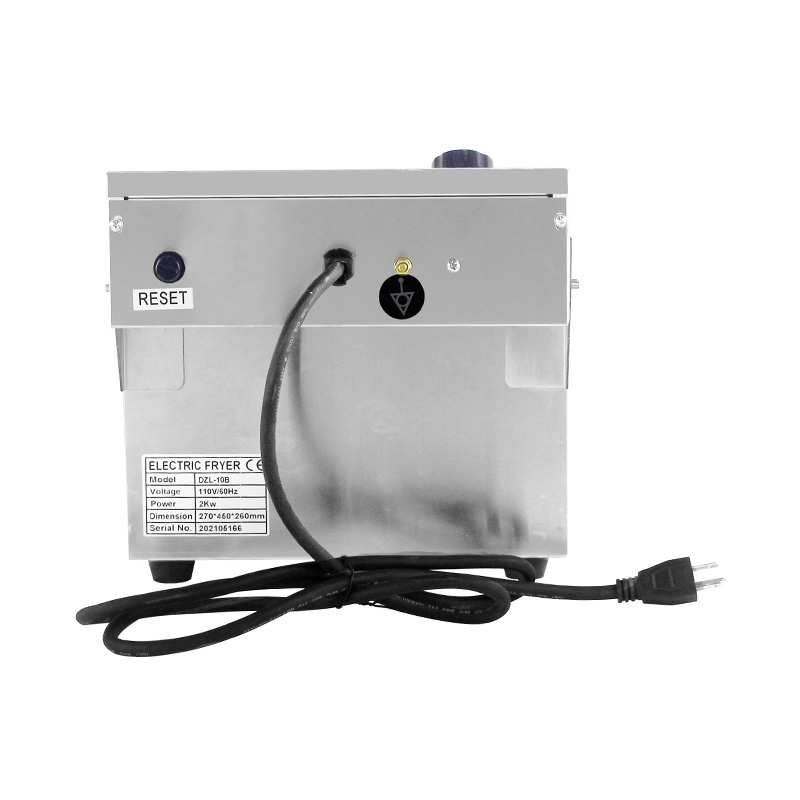 Freidora comercial eléctrica de encimera de acero inoxidable con panel azul con cesta única