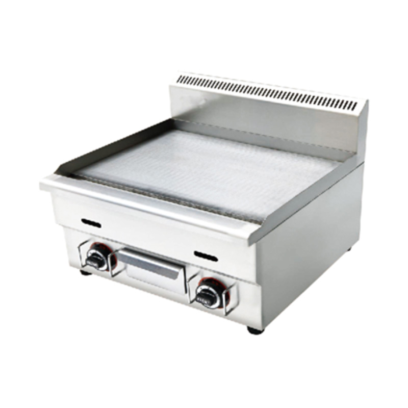 Plancha comercial de gas natural/GLP de acero inoxidable con patrón de placa plana