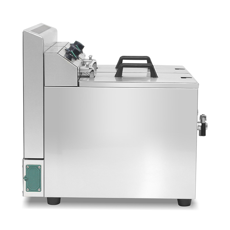 Freidora comercial de acero inoxidable a gas natural y GLP con válvula