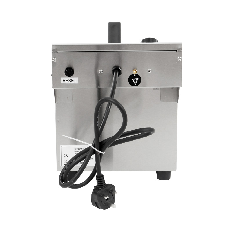 Freidora comercial eléctrica de encimera de acero inoxidable con panel azul con cesta única