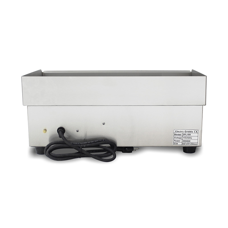 Plancha eléctrica para encimera de cocina comercial de acero inoxidable con patrón de placa ranurada