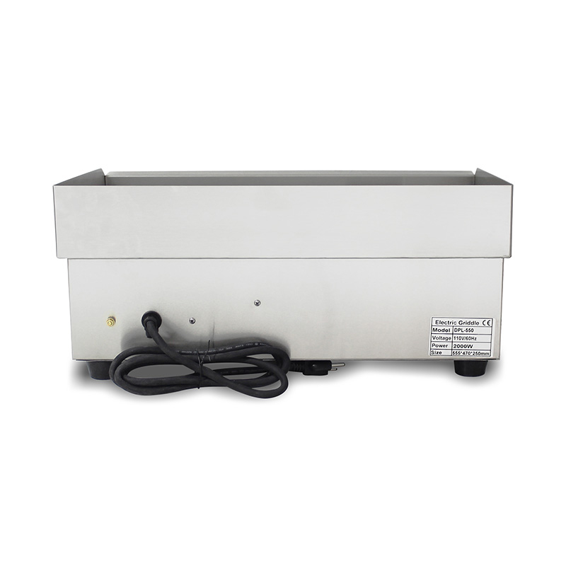 Plancha eléctrica de cocina comercial de acero inoxidable con patrón de placa plana