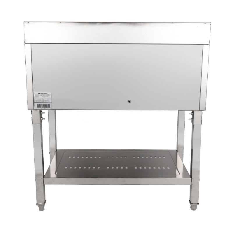Plancha y freidora de pie de gas natural/GLP de acero inoxidable con patrón de placa plana