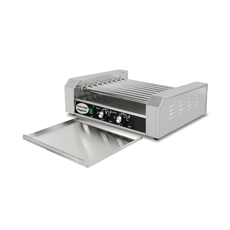 Máquina eléctrica de parrilla con rodillo para perritos calientes de acero inoxidable
