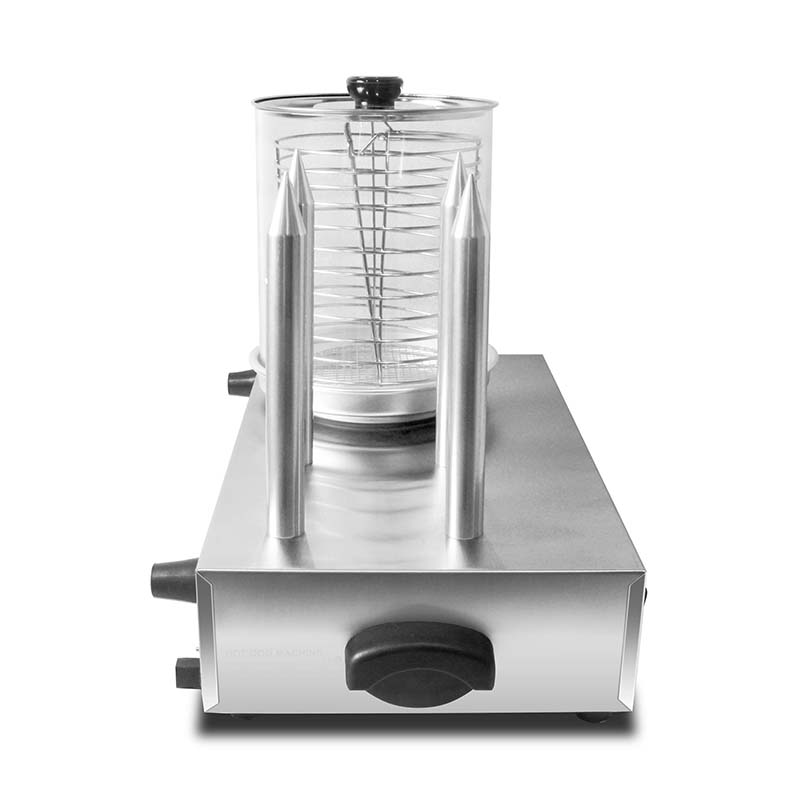 Máquina calentadora de panecillos y perritos calientes de acero inoxidable con varillas