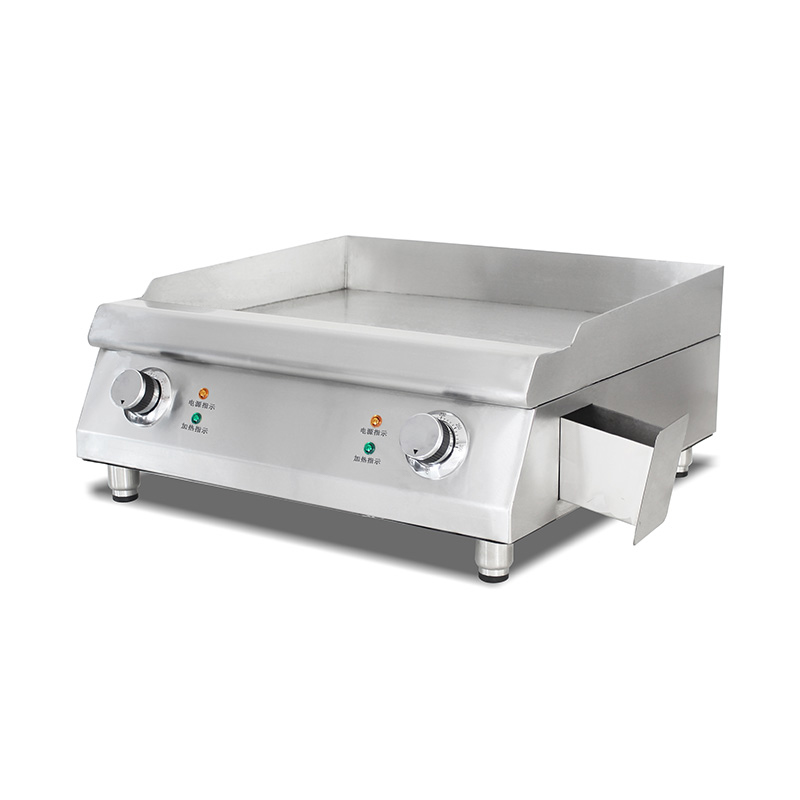 Encimera de cocina comercial de acero inoxidable con plancha eléctrica de 4,4 kW