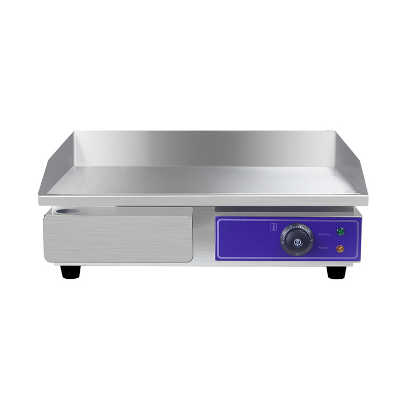 Plancha eléctrica de cocina comercial de acero inoxidable con patrón de placa plana
