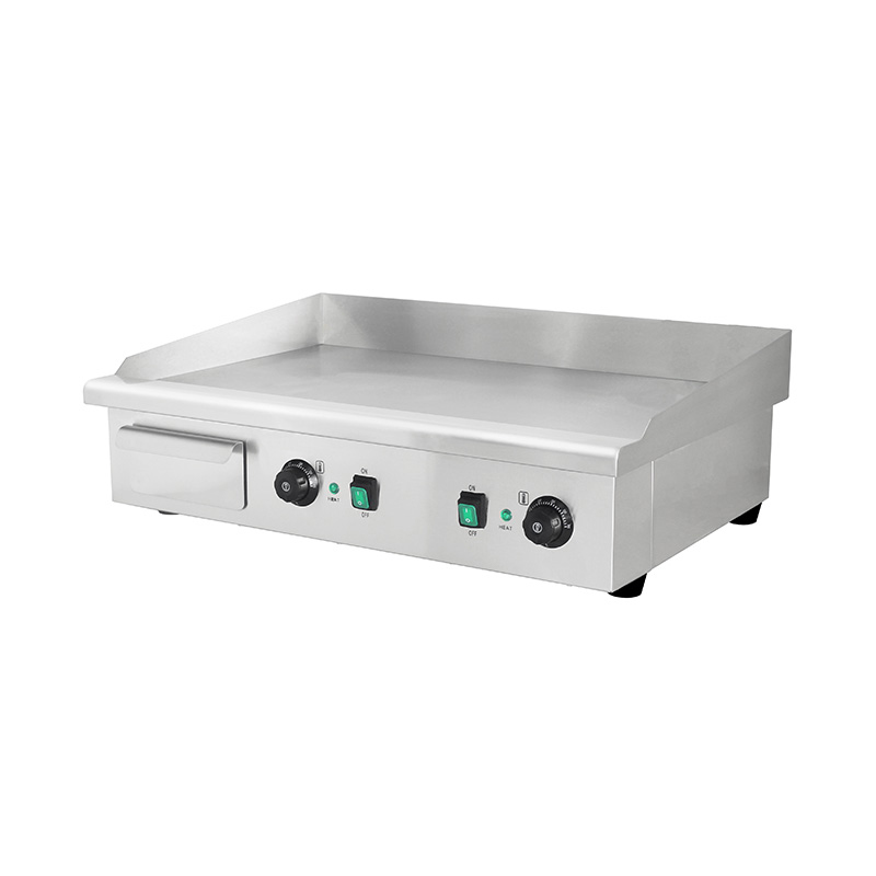Plancha eléctrica de cocina comercial de acero inoxidable con patrón de placa plana