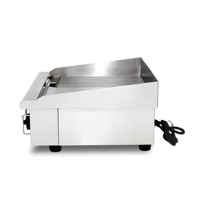 Plancha Eléctrica Comercial de Acero Inoxidable - Doble Superficie (Media Ranurada, Media Lisa)