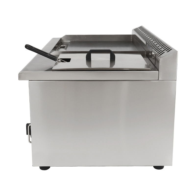 Plancha de encimera de cocina comercial de gas natural/GLP de acero inoxidable con freidora