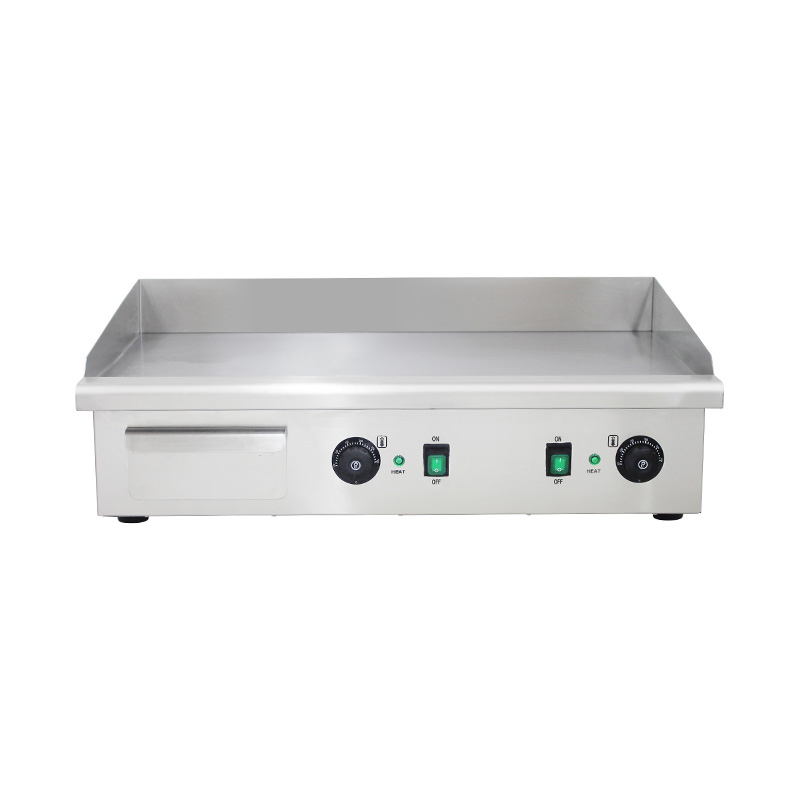 Plancha eléctrica de cocina comercial de acero inoxidable con patrón de placa plana