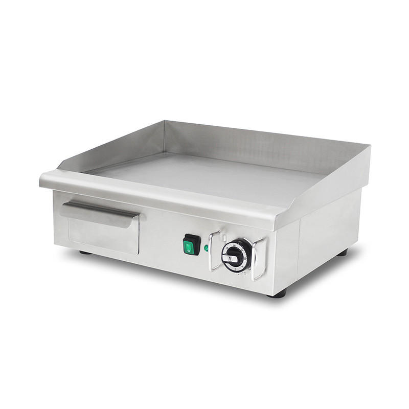 Plancha eléctrica de cocina comercial de acero inoxidable con patrón de placa plana