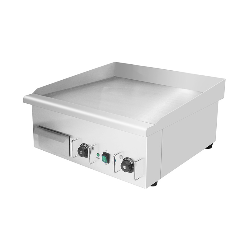 Plancha eléctrica de cocina comercial de acero inoxidable con patrón de placa plana