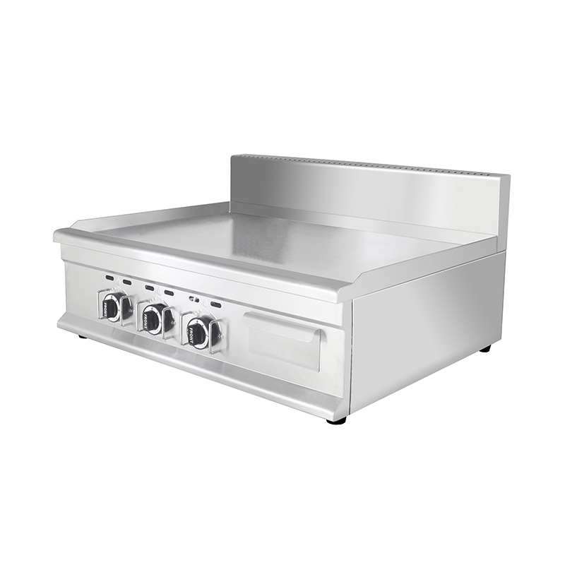 Plancha comercial de gas natural/GLP de acero inoxidable con patrón de placa plana