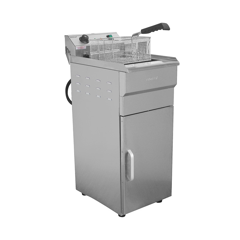 Freidora derecha comercial eléctrica de acero inoxidable con gabinete