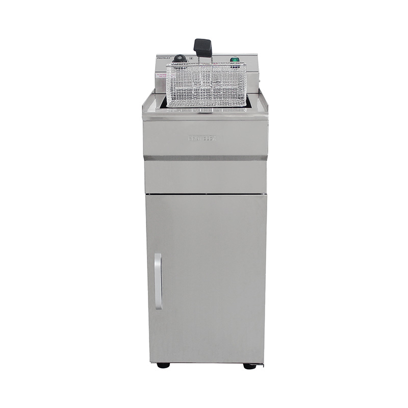 Freidora derecha comercial eléctrica de acero inoxidable con gabinete