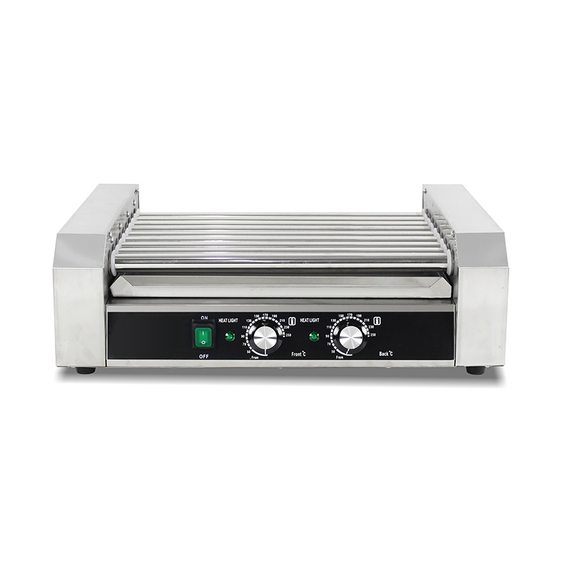 Máquina eléctrica de parrilla con rodillo para perritos calientes de acero inoxidable