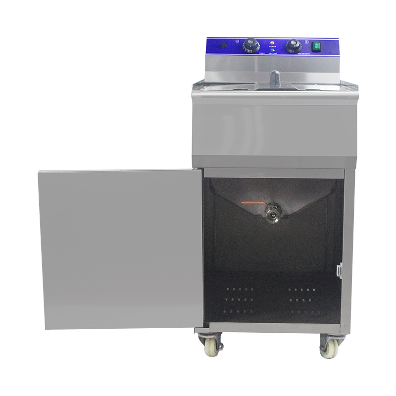 Freidora derecha comercial eléctrica de acero inoxidable con gabinete