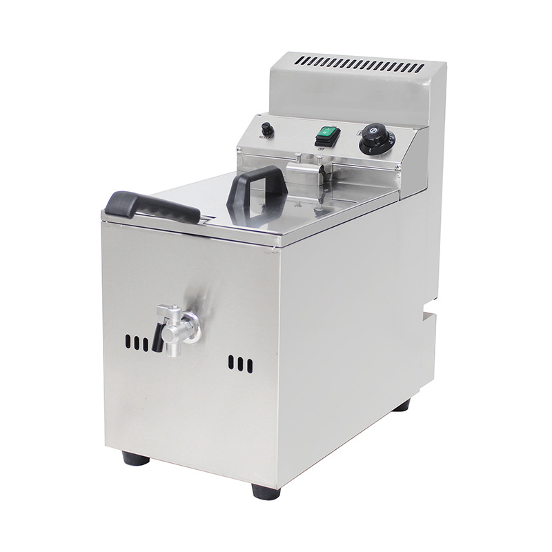 Freidora comercial de acero inoxidable a gas natural y GLP con válvula