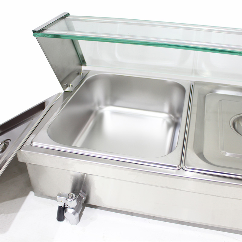 Máquina eléctrica comercial del Baño María del acero inoxidable con el guardia de cristal moderado del estornudo