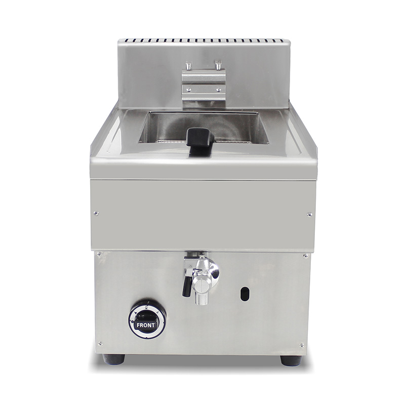 Freidora comercial de acero inoxidable a gas natural y GLP con válvula