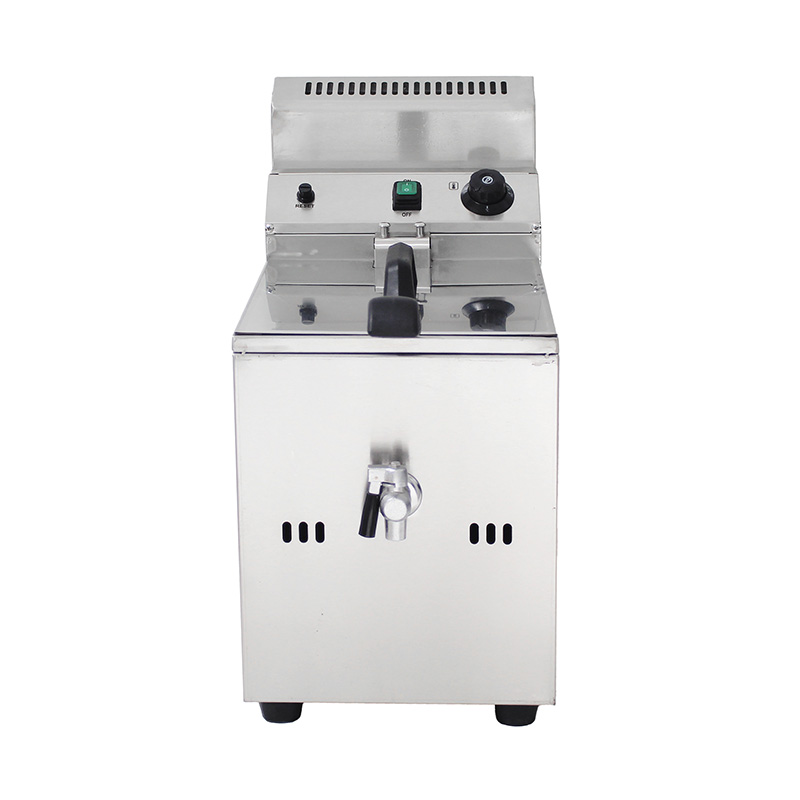 Freidora comercial de acero inoxidable a gas natural y GLP con válvula