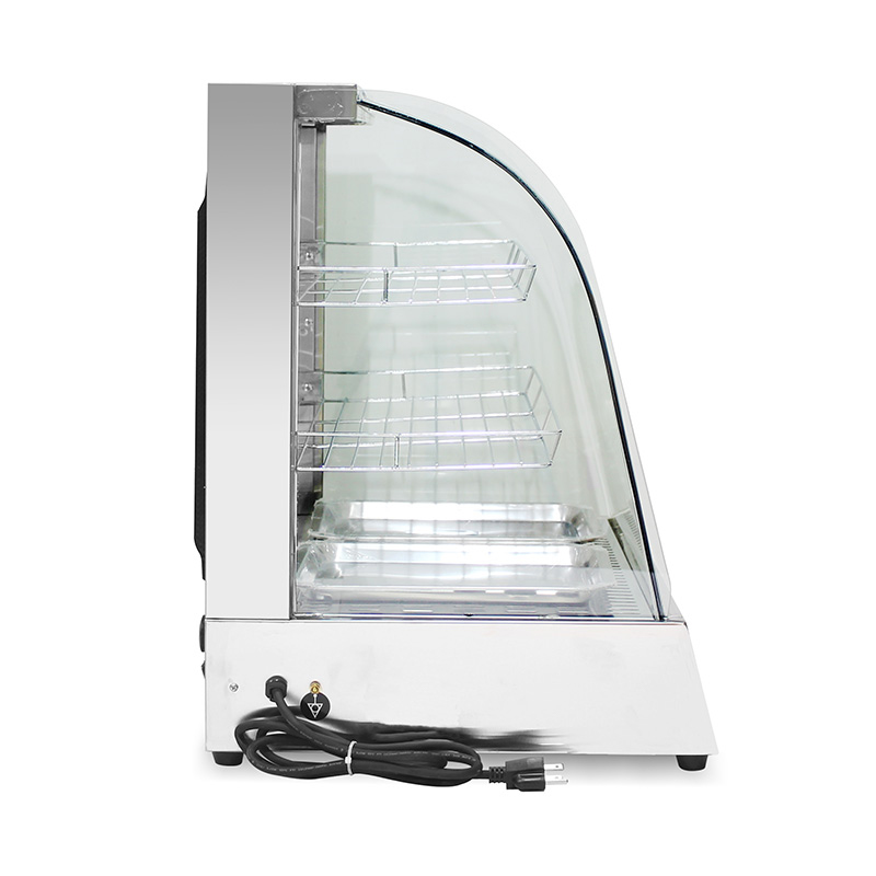 Máquina calentadora de exhibición de alimentos de vidrio de arco eléctrico de cocina comercial de acero inoxidable