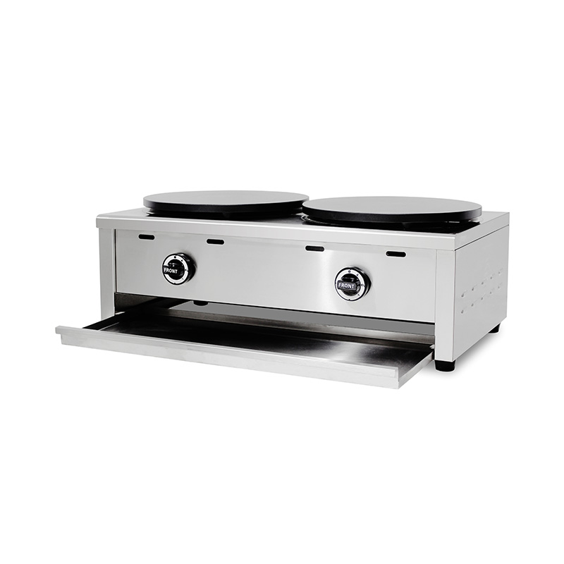 Máquina para hacer crepes de gas natural/GLP con revestimiento de teflón de acero inoxidable