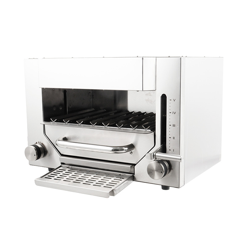 Máquina comercial de cocina con parrilla de contacto para filetes de gas natural/GLP de acero inoxidable